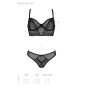 Комплект Passion DROSERA SET black, L/XL, сітка+мереживо, бюстьє та трусики танга