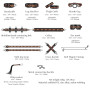 БДСМ-набір LOCKINK The Flowering Serpent Bondage Set, чорний, з малюнком у вигляді змій, 12 предметів
