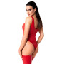 Боді Noir Handmade F352 Red powerwetlook body - 3XL
