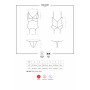 Сатиновий мереживний корсет Obsessive 810-COR-2 babydoll & thong S/M, білий, корсет, танга