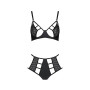 Комплект білизни Passion TASMINA SET L/XL black, ліф, високі трусики з корсетом ззаду
