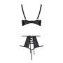 Комплект білизни Passion TASMINA SET L/XL black, ліф, високі трусики з корсетом ззаду