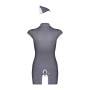 Еротичний костюм стюардеси Obsessive Stewardess 3 pcs grey S/M (м'ята упаковка!!!)