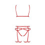 Комплект білизни Passion Exclusive MAGALI SET OpenBra XXL/XXXL, red, стрепи, ліф, трусики і пояс