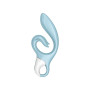 Вібратор-кролик Satisfyer Love Me Blue, гнучкий, відросток з потрійним кінчиком