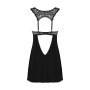 Сорочка бебі-дол з мереживом на грудях Obsessive Donna Dream babydoll XL/2XL Black, стрінги