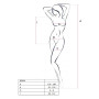 Бодістокінг з імітацією корсетної шнурівки Passion BS094 One Size, white, квітковий візерунок, з дос