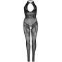 Бодістокінг Leg Avenue Rhinestone Lace and Net, One Size, червоний, зі стразами, відкритий доступ