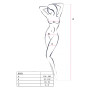 Бодістокінг Passion BS051 white, комбінезон, імітація панчох і боді