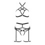 Комплект білизни Passion Exclusive MORGAN SET OpenBra S/M, black, стрепи, трусики, ліф, пояс