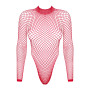 Сітчастий бодістокінг із довгим рукавом Obsessive B126 teddy red S/M/L, червоний