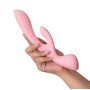 Двосторонній вібратор-кролик Satisfyer Triple Oh Pink, 3 мотори, руків’я-масажер