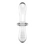 Двосторонній скляний дилдо Satisfyer Double Crystal Transparent, боросилікатне скло, унісекс
