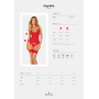 Комплект корсет та стрінги Obsessive Ingridia corset & thong XL/2XL, червоний