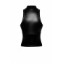 Топ Noir Handmade F324 Glam, S, black, халтер, на блискавці, вінілові вставки, комір-стійка