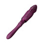 Компактна смарт секс-машина Zalo – Sesh Velvet Purple, 2 насадки, пульт ДК, кристал Swarovski