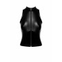 Топ Noir Handmade F324 Glam, XL, black, халтер, на блискавці, вінілові вставки, комір-стійка