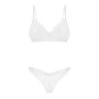 Комплект Obsessive Alissium 2-pcs set, XS/S, мереживо, ліф з м’якою чашкою, трусики танга