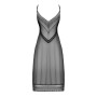 Напівпрозора довга сорочка Obsessive Estiqua chemise XL/2XL, чорний, асиметричний крій