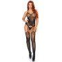 Еротичний бодістокінг Leg Avenue Jacquard net Black, імітація панчіх, відкритий доступ, one size