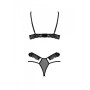 Еротичний комплект Passion DOLLY SET, XXL/XXXL, black, з відкритими чашками