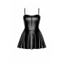 Сукня Noir Handmade F308 Dreamer, S, міні, під латекс, відкриті плечі, спідниця кльош, блискавка спереду