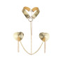 Пестис-сердечка з пензликами та чокером JSY Nipple Sticker RT236114 Golden
