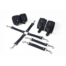 Набір для БДСМ Feral Feelings BDSM Kit 3 Black, наручники, поножі, хрестовина