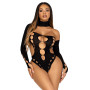 Безшовне боді на одне плече Leg Avenue Seamless thong back bodysuit, One Size, чорне