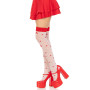 Панчохи Leg Avenue Polka Dot Mushroom Thigh Highs, One Size, біло-червоні, на резинці, малюнок — гриби
