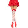 Панчохи Leg Avenue Polka Dot Mushroom Thigh Highs, One Size, біло-червоні, на резинці, малюнок — гриби