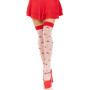 Панчохи Leg Avenue Polka Dot Mushroom Thigh Highs, One Size, біло-червоні, на резинці, малюнок — гриби