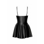 Сукня Noir Handmade F308 Dreamer, XXL, міні, під латекс, відкриті плечі, спідниця кльош, блискавка спереду