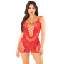 Сукня Leg Avenue Lace and Net Mini Dress with Dual Strap One Size, Red
