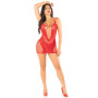 Сукня Leg Avenue Lace and Net Mini Dress with Dual Strap One Size, Red