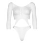 Еротичне боді Leg Avenue Top bodysuit with thong back White