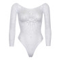 Еротичне боді-бодістокінг Leg Avenue Snap crotch thong back teddy White S/M