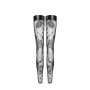 Панчохи без миска Noir Handmade F243 Tulle stockings with patterned flock embroidery, XXL