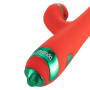 Вібратор-кролик з пульсацією та флогером LOCKINK SEVANDA Whip Vibrating Massage Wand, червоно-зелений