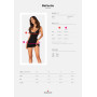 Сорочка Obsessive Bellastia chemise & thong, XS/S, непрозора, фігурне декольте, стрінги в наборі