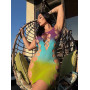 Сукня Leg Avenue Seamless Ombre Faux Lace Up Mini Dress One Size Ocean
