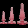 Набір анальних пробок Doc Johnson Crystal Jellies - Pink, макс. діаметр 2см - 3 см - 4 см