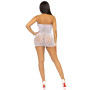 Сукня-сітка зі стразами Leg Avenue Rhinestone halter mini dress White, відкрита спина, one size