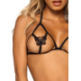 Еротичний комплект з відкритою чашкою Leg Avenue Open cup bra and pearl panty One Size Black