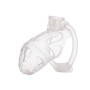 Клітка для пеніса LOCKINK SEVANDA Plastic Penis Chastity Cage, прозора, 3 кільця різних розмірів