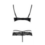 Комплект білизни Passion Exclusive NORTH SET L/XL, black, ліф і трусики з елементами під латекс