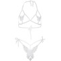 Еротичний комплект з відкритою чашкою Leg Avenue Open cup bra and pearl panty One Size White