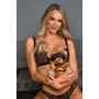 Плюшевий ведмедик ROPE Teddy Bear БДСМ у шкіряній масці та обв’язці, 22x16x12 см