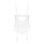 Корсет Obsessive Alissium corset&thong XS/S, гнучкі кісточки, відкрита спина, стрінги в комплекті