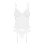 Корсет Obsessive Alissium corset&thong XS/S, гнучкі кісточки, відкрита спина, стрінги в комплекті